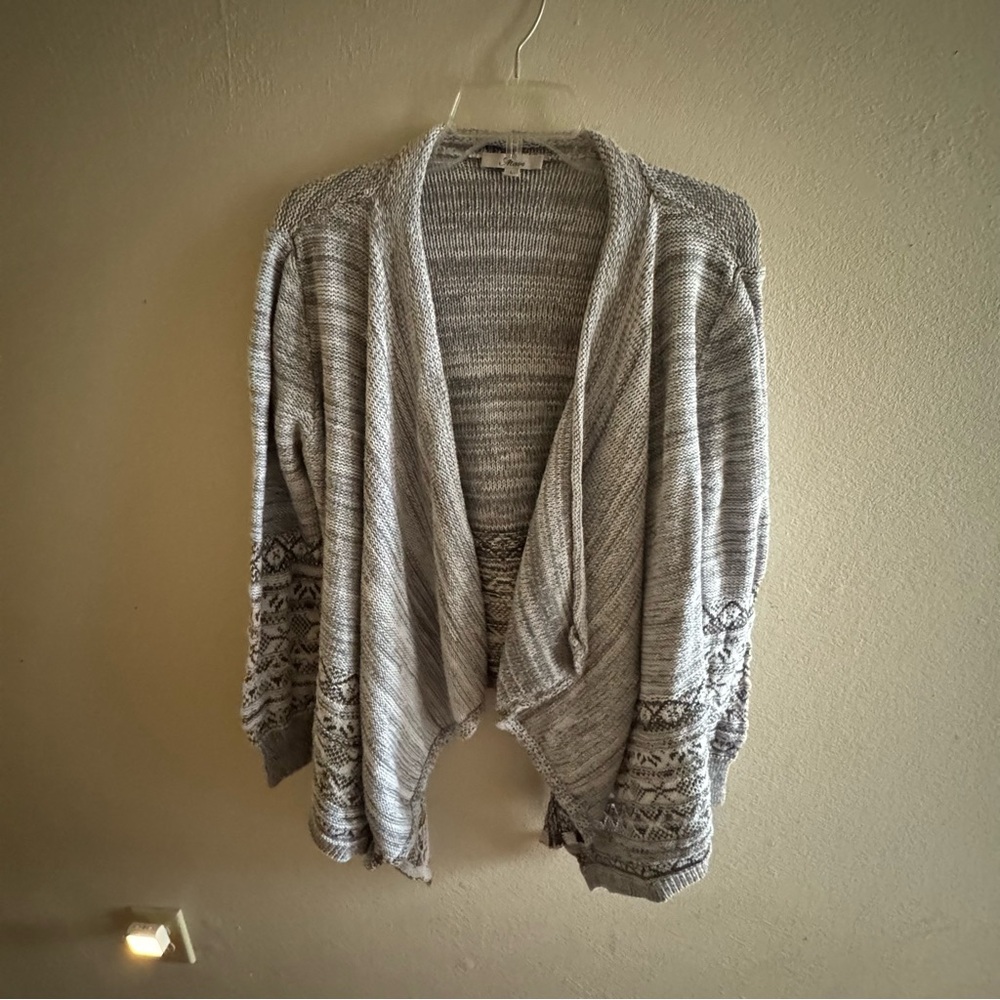 Mavi women's open-front cardigan sweater light gray, size large Long Sleeves